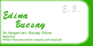 edina bucsay business card